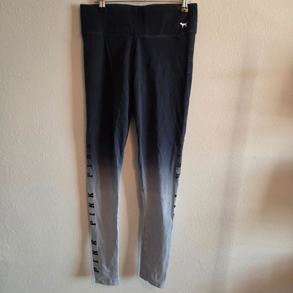 PINK Victoria's Secret Women's Small Black Gray Logo Leggings